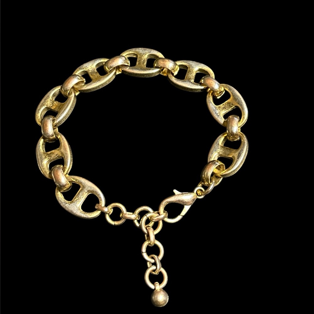 Vintage gold tone mariners link bracelet